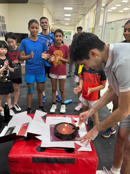 Cutting the cake with the kids. Their energy and innocence is inspiring.