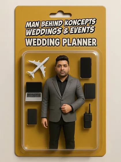 A fun, creative representation of the man behind the concepts. As a wedding planner, I come equipped with everything needed to manage logistics, travel, and communication to ensure your day is flawless.