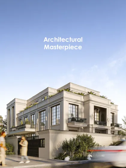 A statement in symmetry, proportion, and refinement, this facade is an architectural narrative brought to life. Every line, cornice, and frame is crafted to reflect a timeless elegance, blending classical influences with contemporary clarity.