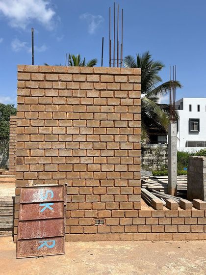 More scenes from our construction sites. These images document the journey of building, from laying rebar and curing concrete to the meticulous work of masonry, all part of bringing a sustainable home to life.