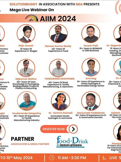 We are proud to partner with leading publications to promote our events. This image thanks Food Drink & Innovations for featuring our AIIM 2024 webinar, highlighting our collaboration to bring valuable insights to food and beverage entrepreneurs.
