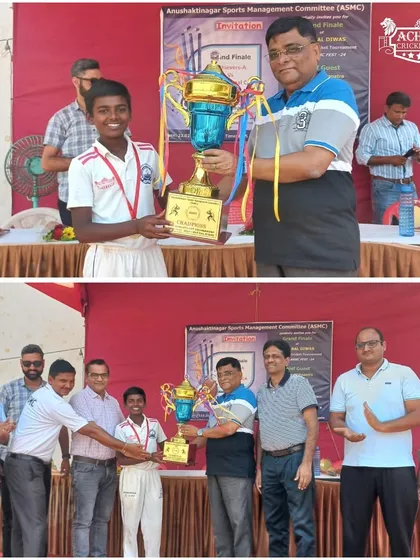 A proud moment as our U-12 captain receives the ASMC championship trophy.