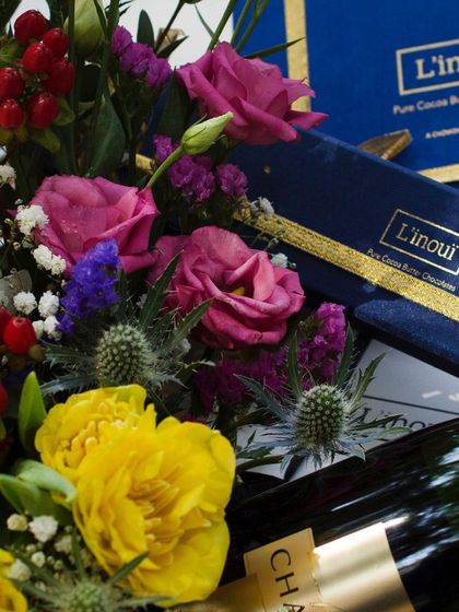 Elevate your celebration with the ultimate combination of champagne, flowers, and our pure cocoa butter chocolates. This is how you turn a special occasion into an unforgettable memory.