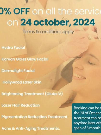 As part of our anniversary celebration, we are offering a special 50% discount on all services. You can book on October 24th and schedule your treatment anytime within the next three months, giving you the flexibility to start your journey when you're ready.
