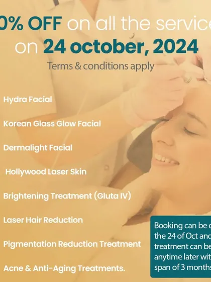As part of our anniversary celebration, we are offering a special 50% discount on all services. You can book on October 24th and schedule your treatment anytime within the next three months, giving you the flexibility to start your journey when you're ready.