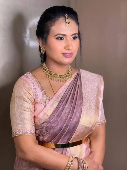 A beautiful portrait of Swathi, ready for the engagement ceremony.