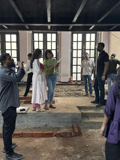 Our team on-site at the Eka project in Kala Ghoda. Site visits are crucial for us to get a feel for the space and to ensure our design vision is being executed correctly.