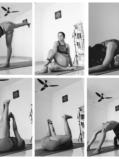 A collage of today's practice. Sometimes it's just about getting on the mat and moving through the poses.