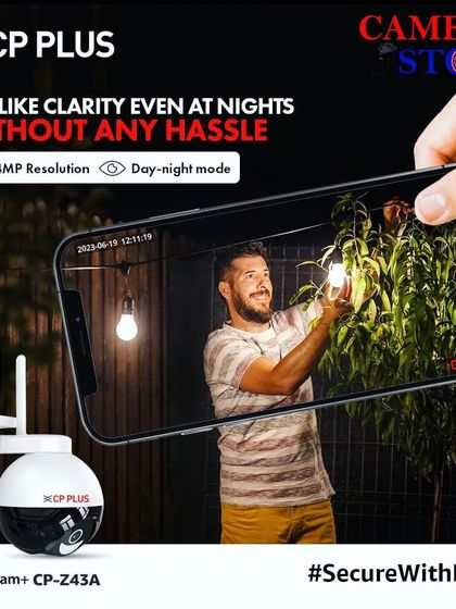 Get clarity that looks like daytime, even at night. The ezyKam+ CP-Z43A uses advanced sensors to provide high-resolution 4MP color images in low-light conditions, as seen on the phone screen here.