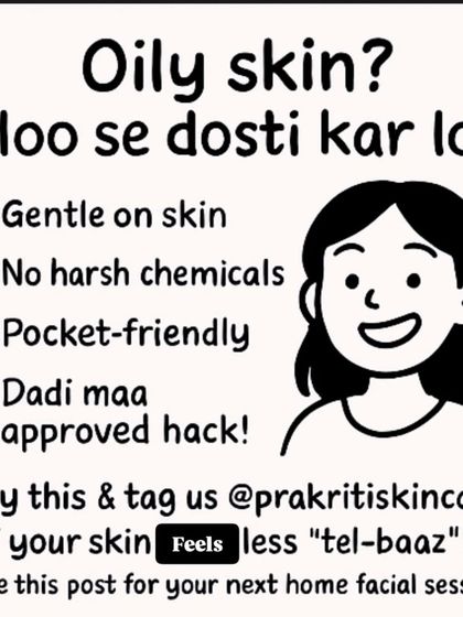 Oily skin? Aloo se dosti kar lo! Potato is a gentle, pocket-friendly, and Dadi-maa approved hack for controlling oil and brightening skin. This is one of the core ingredients in my popular anti-tan soap.