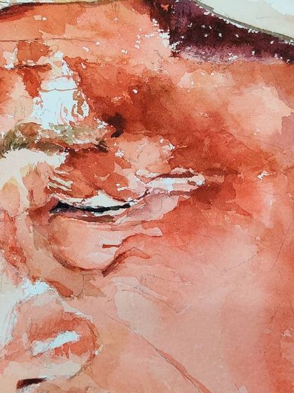 A close-up on the face of the Naga warrior, showing the subtle shifts in skin tone and the expressive detail in the eyes.