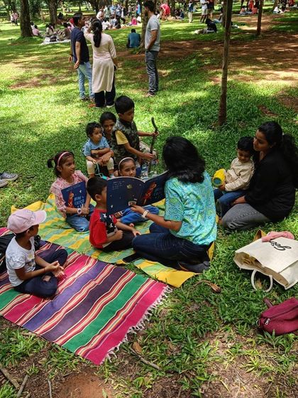 A series of photos from our 'Hope and Contentment' session with the book 'How to Catch a Star'. The natural light and engaged audience make for beautiful shots.