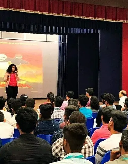 Addressing a full auditorium is a privilege. I thrive on engaging with large groups, sharing my journey and expertise to help professionals and entrepreneurs unlock their full potential.