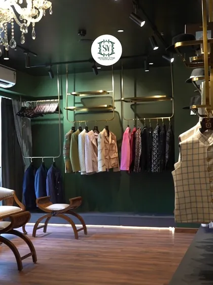 The interior of our studio, featuring our curated collections against a backdrop of elegant decor. The space is designed to inspire and facilitate the creative process.