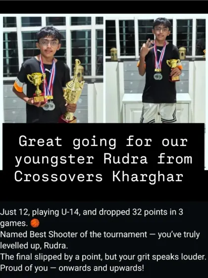 Highlighting the bright future of our academy with our youngster, Rudra. At just 12 years old, he competed in the U-14 category, scored 32 points in 3 games, and was named Best Shooter of the tournament.