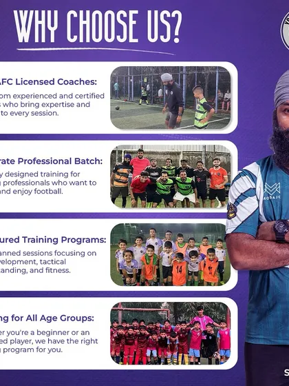 We offer structured programs for all ages, led by licensed coaches. This graphic breaks down the key reasons to join our academy, from our professional corporate batches to our focus on holistic player development.