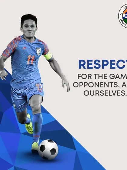 Respect for the game, opponents, and ourselves. This is a non-negotiable value at our academy, demonstrated here by Indian captain Sunil Chhetri.