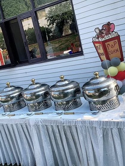 Another farmhouse catering setup for 50 guests in Chattarpur, this time for a kid's party with fun popcorn-themed decor. I can adapt my setups to any theme or occasion.