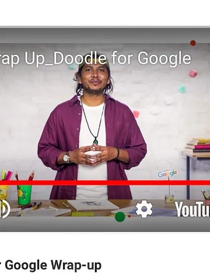 A final screenshot from the "Wrap Up" video for the Doodle for Google contest. I believe a person with big dreams is more powerful than a talent with no direction.