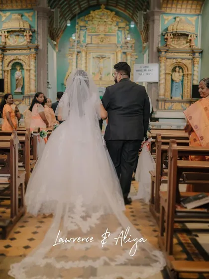 I adapt my style to honor every tradition. Here, I captured the serene and solemn walk down the aisle at a beautiful Christian wedding in a Mumbai church, focusing on the grace of the moment.