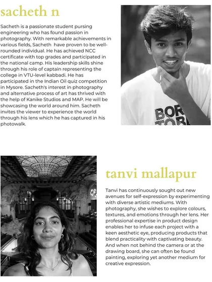 Meet Sacheth and Tanvi, who brought their passion for photography and design to the OSCH project, culminating in a fantastic group exhibition at our studio.