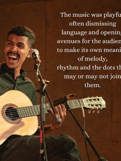 A beautiful shot from the 'Many Moons' concert, where the music was playful and often dismissed language, inviting the audience to find their own meaning in the melody and rhythm.