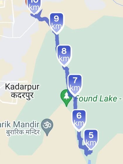 A map showing a 10km trail run route near Kadarpur, Gurgaon. We explore the best local trails for our training runs.