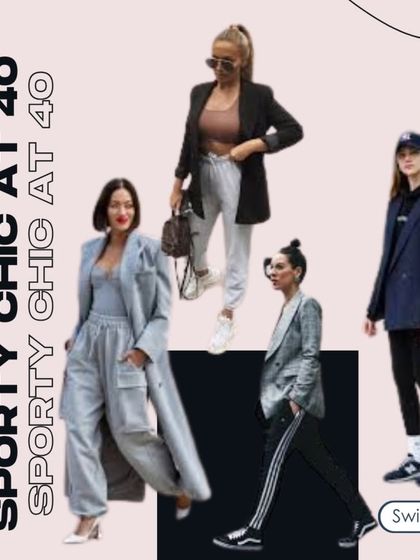 Inspiration for sporty chic looks, featuring smart layers like blazers over joggers and leggings.