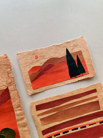 Another look at the abstract landscape collage. The torn edges of the handmade paper add such a beautiful texture.