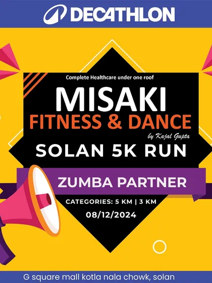 The official announcement naming Misaki as the Zumba partner for the Decathlon Solan 5K run.