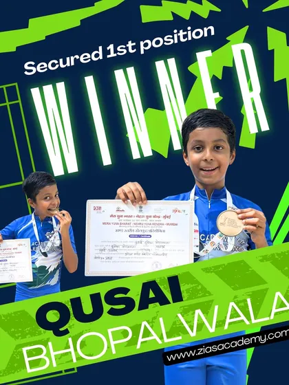 Celebrating our winners is a huge part of our academy's culture. Here's our star skater, Qusai Bhopalwala, after securing first position at the Nehru Yuva Kendra Mumbai Speed Skating Championship.