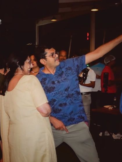 A couple showing off their dance moves. It's a great place for a fun date night.