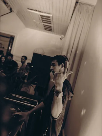 A vintage-style shot from an intimate gig. Even in smaller settings, the energy is always big.