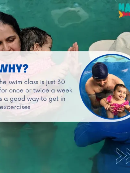 A swim class is just 30 minutes, once or twice a week. It's a fantastic and efficient way to get in their exercise, build strength, and develop a healthy, active habit.