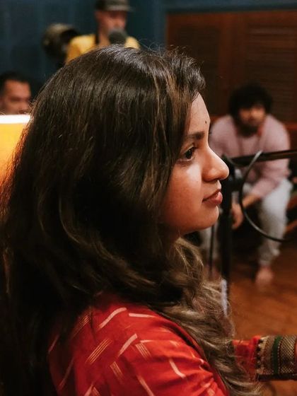 A shot of me during the session with Jacob, completely absorbed in the music we were creating. This is my happy place.