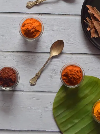 The announcement graphic for my Maharashtrian food pop-up in Lucknow, showcasing the spices I travelled with.