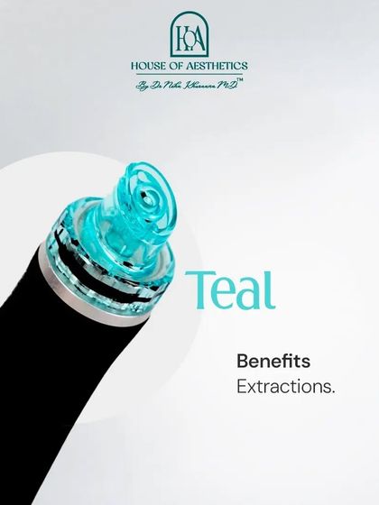 The Teal Hydropeel tip is specifically designed for extractions. Its unique spiral design and the machine's vortex technology work together to painlessly clean out pores and remove blackheads.