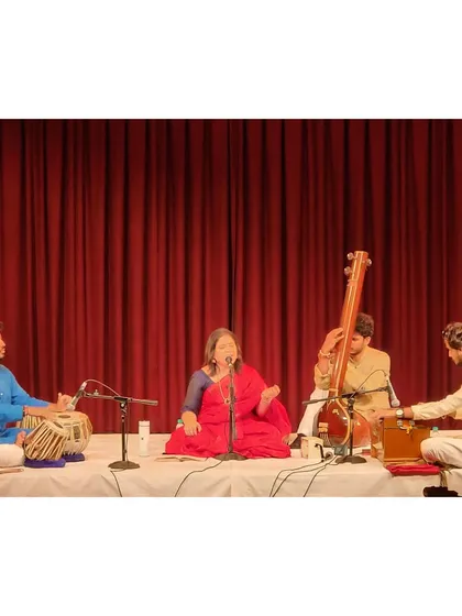 Performing with Dr. Puspashree Mishra ji at a prestigious concert by Debadhara Delhi.
