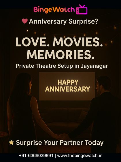 Love, movies, and memories. That's what our anniversary packages are all about. Surprise your partner with a private screening and a space dedicated entirely to celebrating your journey together.