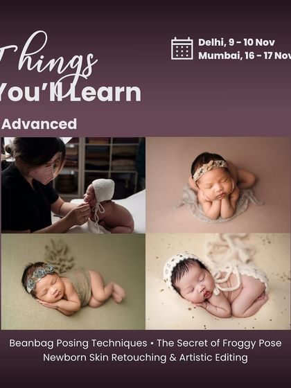 Here are some of the advanced techniques you'll learn at our Newborn Masterclass, from beanbag posing to the secret of the froggy pose.