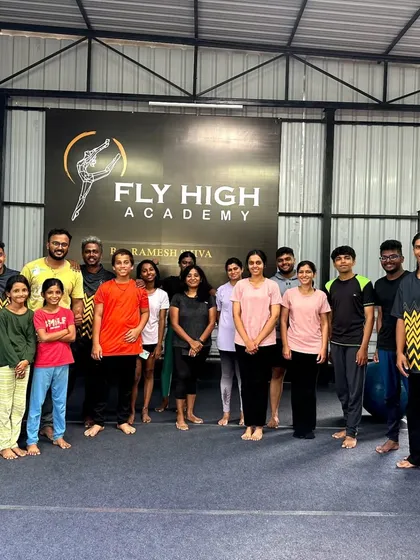 The proud team and participants of our gymnastics workshop.