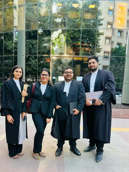 Focused and committed with the team outside the Delhi High Court. Our shared dedication is the foundation of our success.