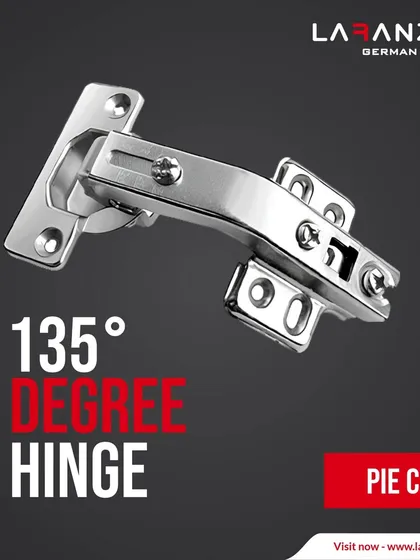 My 135-degree pie-cut hinge is engineered for seamless movement and superior support in corner cabinets. It's German tech you can trust.