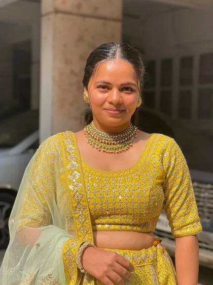 The client looking lovely and ready to attend her brother-in-law's wedding. This hairstyle is simple, elegant, and comfortable.