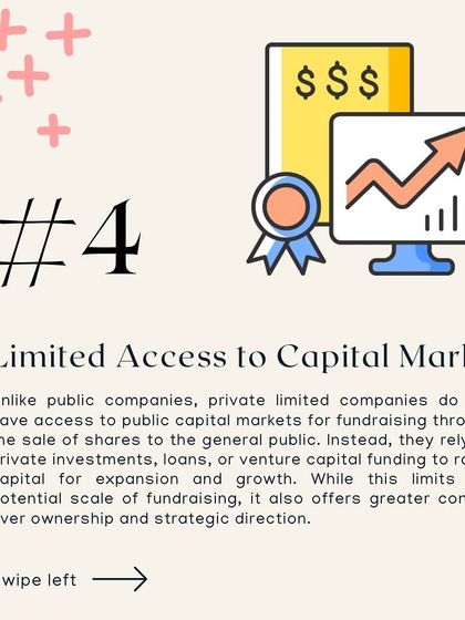 Fact 4: Private limited companies have limited access to public capital markets. They typically rely on private investments or venture capital for fundraising, which gives you greater control over ownership.