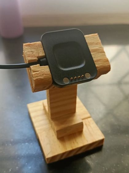 A simple and practical charging station for a smartwatch, made from scrap pieces of pine. This project proves you don't need a lot of space or material to create something useful.