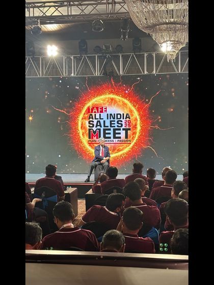 A keynote session at the TAFE All India Sales Meet. We managed the console and stage to ensure the presentation was engaging and impactful for all dealers in attendance.