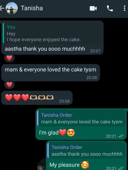 "Mam & everyone loved the cake." It brings me so much joy to know that my cakes become a part of your happy family celebrations. Thank you for making Bakeofy a part of your special moments.