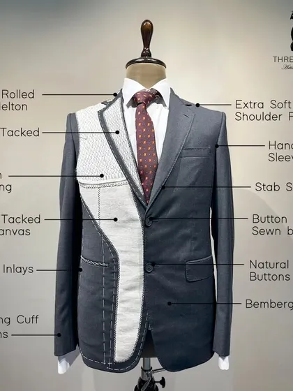 A bespoke jacket is more than what you see on the surface. This is a look inside at the anatomy of our craftsmanship, from the hand-tacked full canvas to the hand-sewn sleeves, which gives our garments their signature structure, comfort, and longevity.