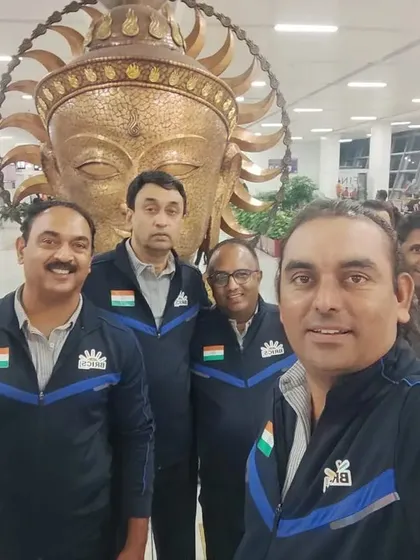 It is a moment of immense pride for our academy. Our head coach, Mr. Krunal Telang, was appointed as the Indian team coach for the BRICS games in Durban, South Africa, pictured here with the national coaching team.